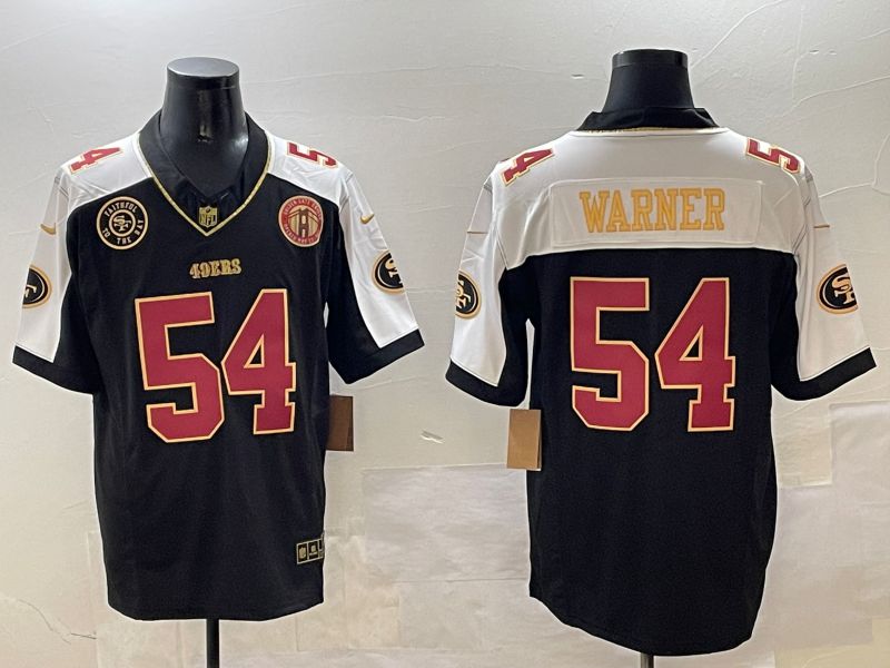 Men San Francisco 49ers #54 Warner Black Gold Thanksgiving three generations 2025 Nike Limited NFL Jersey style 3